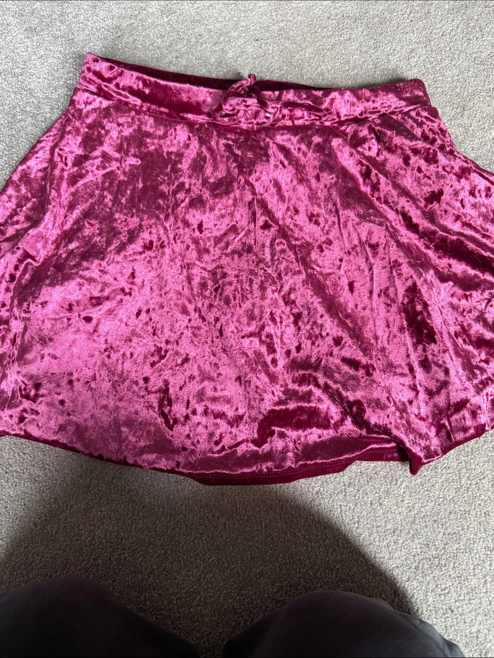 Justice Crushed Velvet Skort in Magenta